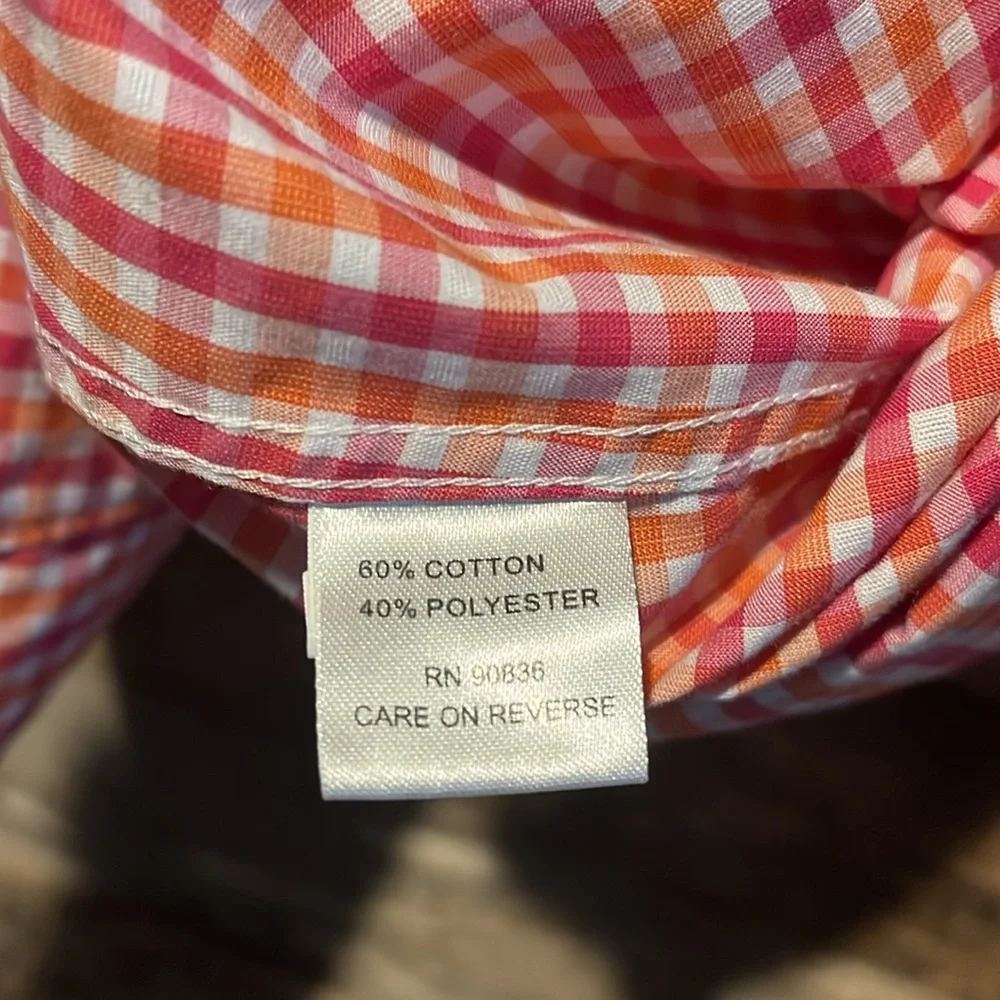 ๐ฐBOGO FREE Checked Button Down Top with Embroidered Horse Emblem - Picture 8 of 8